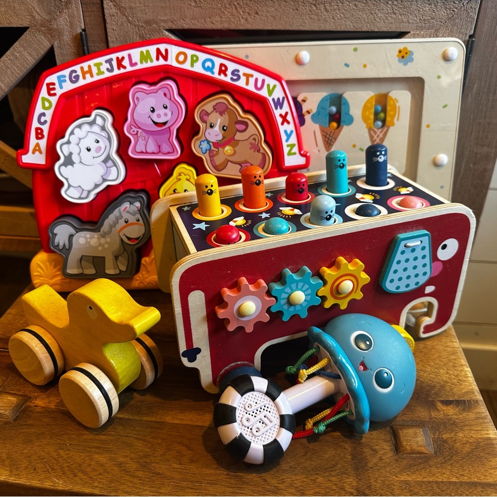 Collection of puzzles and busy activities for small children